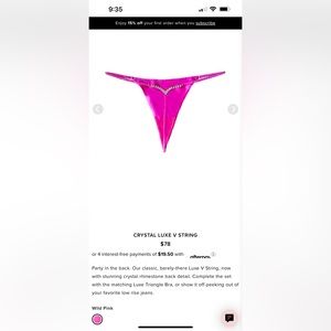 Rhinestone v-string NWT